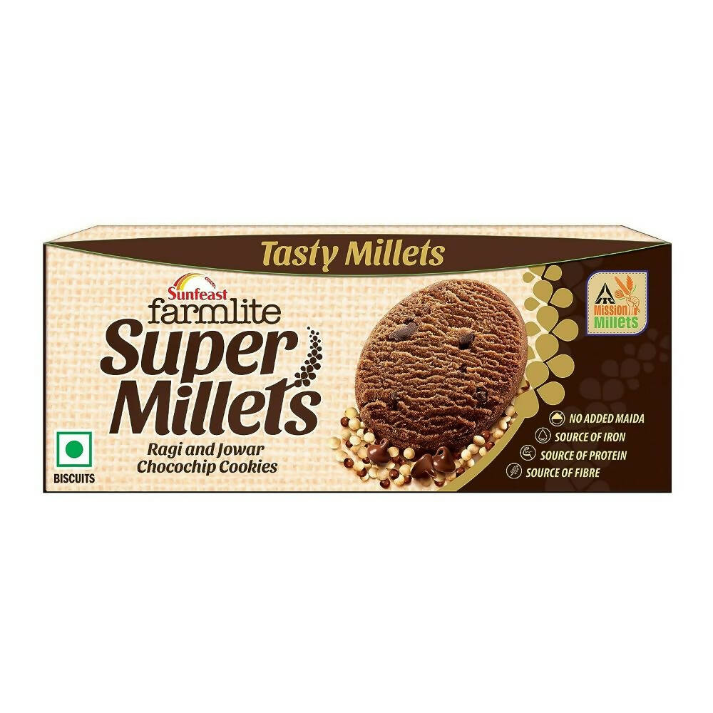Sunfeast Farmlite Super Millets Chocochip Cookies | Grocsy