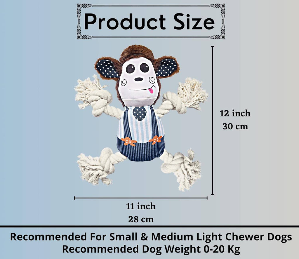 Foodie Puppies Monkey Crinkle Paper Rope Plush Toy for Dogs | Grocsy