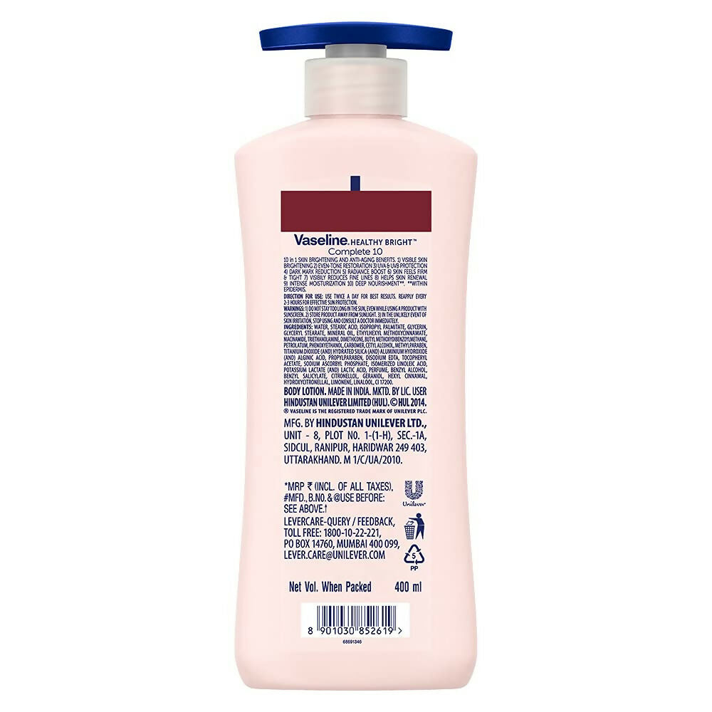 Vaseline Healthy Bright Daily Brightening & Complete 10 Body Lotion Combo | Grocsy