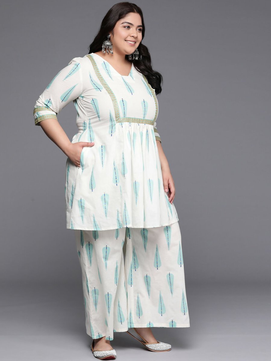 Ahalyaa Women's Traditional wear Co-ords - Off White | Grocsy