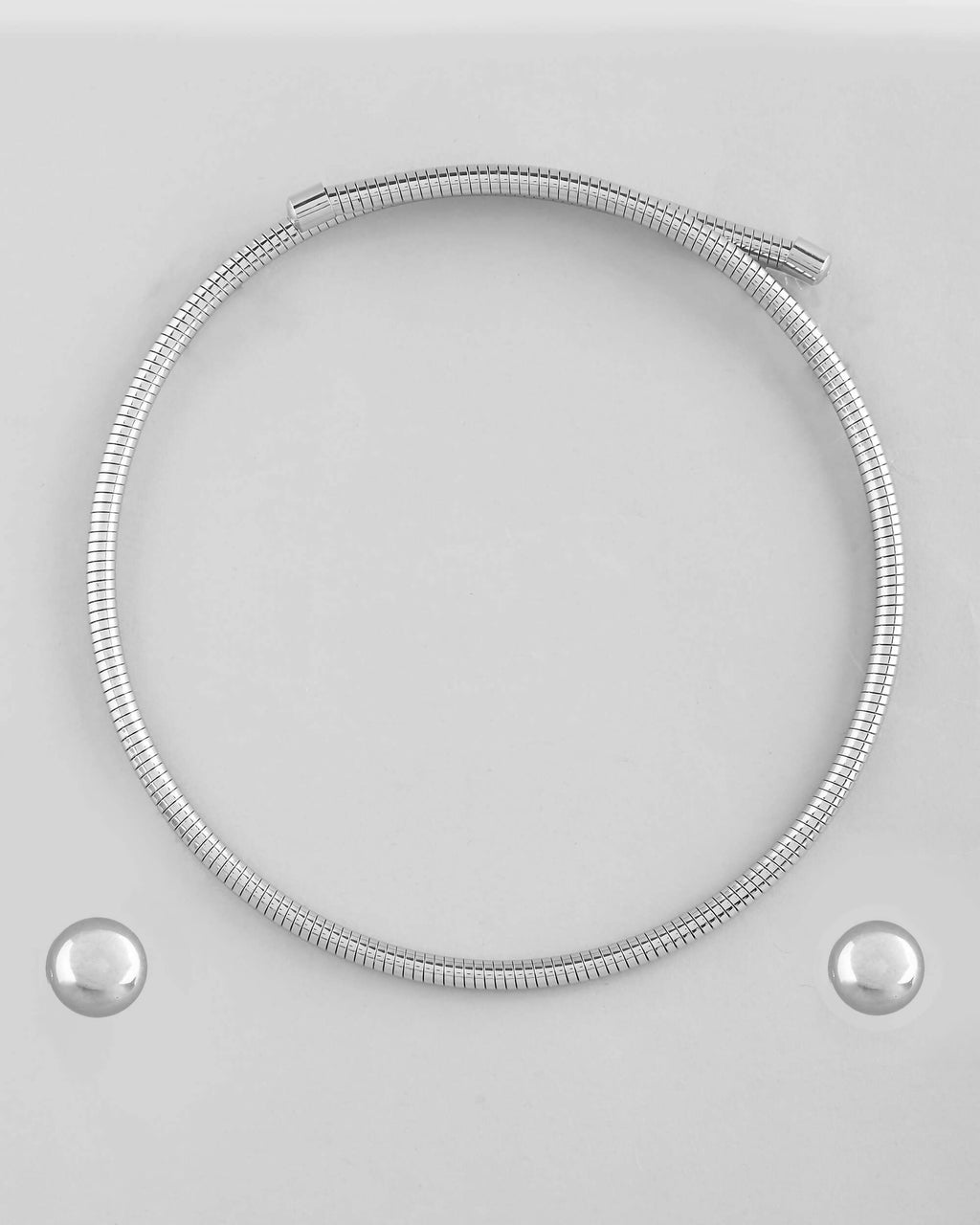 VOJ Silver Plated Western Snake Hasli with Studs Earrings Set | Grocsy