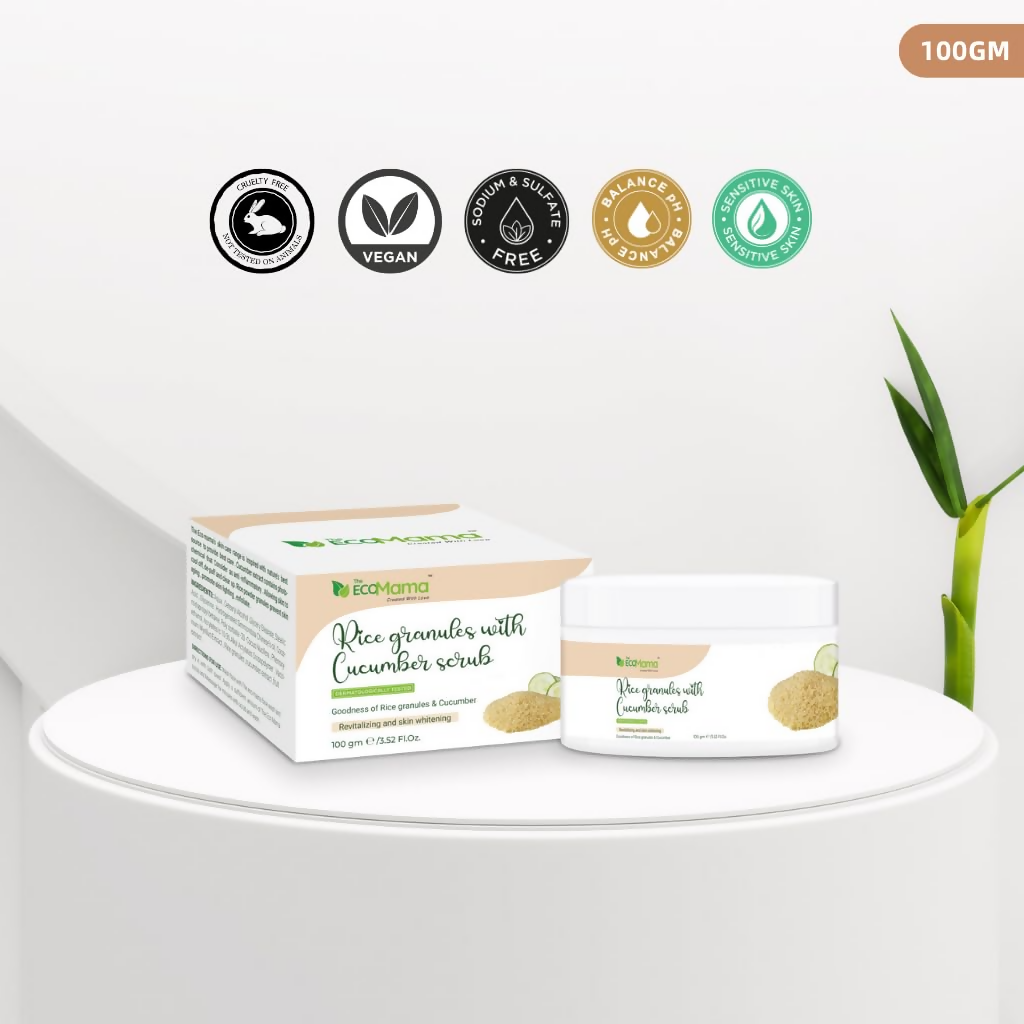 The Eco Mama Rice Granules With Cucumber Face Scrub | Grocsy