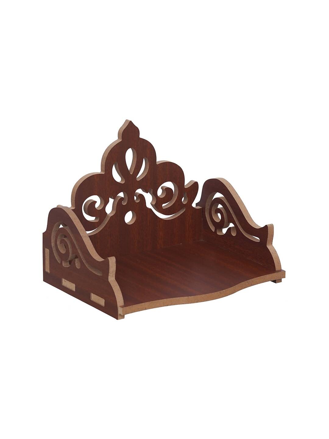eCraftIndia Brown Decorative Beautiful Wooden Pooja Temple | Grocsy