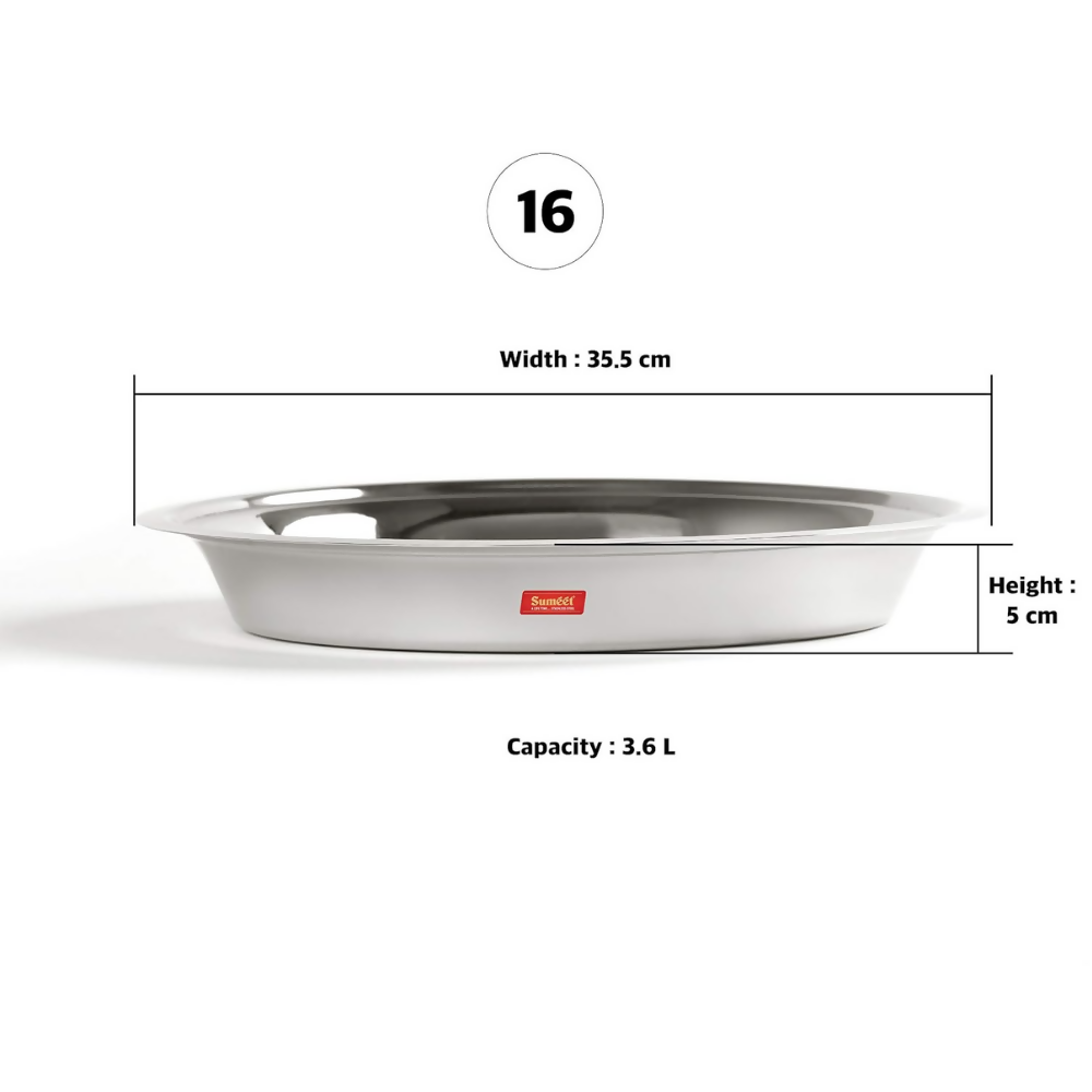 Sumeet Heavy Stainless Steel Parat - 35.5Cm | Grocsy