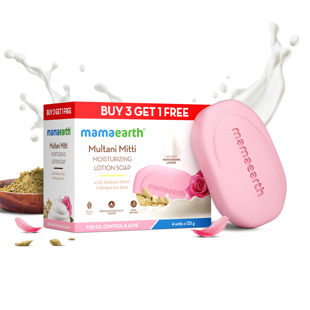 Mamaearth Multani Mitti Moisturizing Lotion Soap (Buy 3 Get 1 Free) | Grocsy
