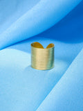 NVR Women Gold-Polished Adjustable Finger Ring | Grocsy