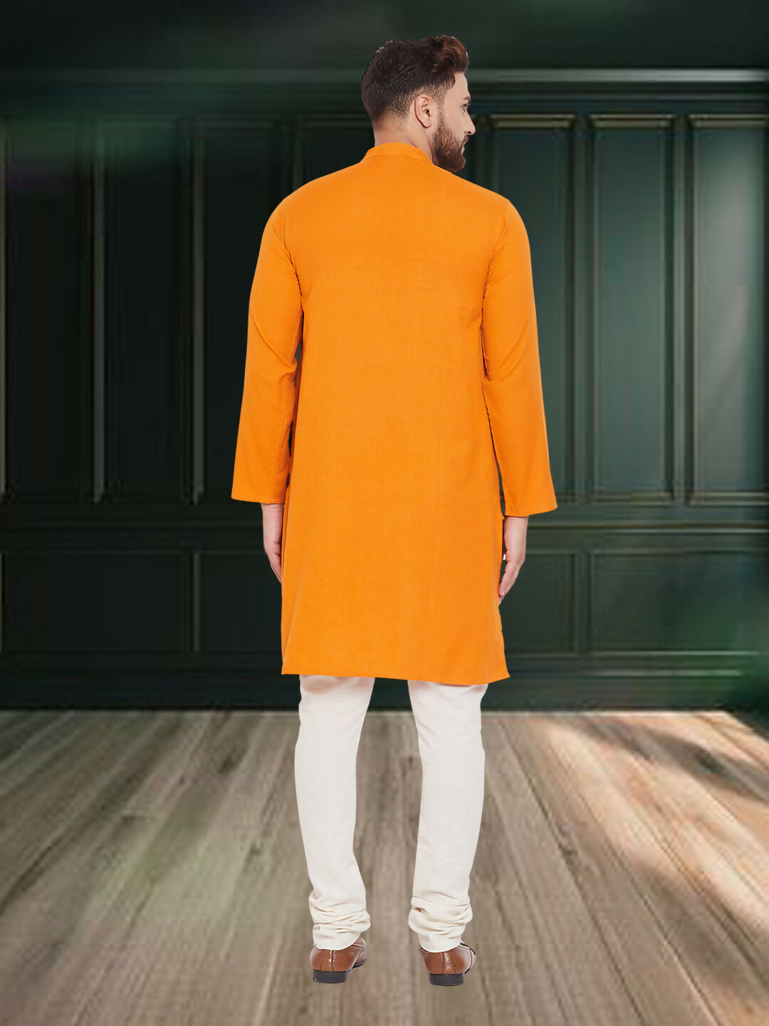 Even Apparels Men's Pure Cotton Yellow Kurta | Grocsy