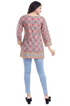 Snehal Creations Ash Gray Faux Crepe Short Kurti Tunic Top | Grocsy