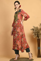 Joban Fashion Red Maslin Kurta Set | Grocsy
