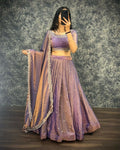 Teeya Creation Womens New Trendy Radiant Purple Hand-Embroidered Silk Lehenga Choli Set | Grocsy
