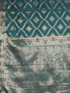 Kalamandir Checked Dark Blue Silk Blend Saree | Grocsy