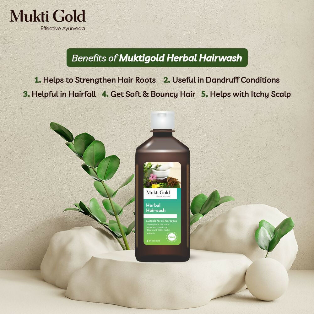 Axiom Mukti Gold Herbal Hair Wash (Flip Top) | Grocsy