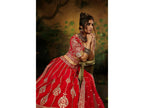 House of Panchhi Red Pure Silk Moti & Zarkan heavy embroidery Lehenga choli & Dupatta | Grocsy