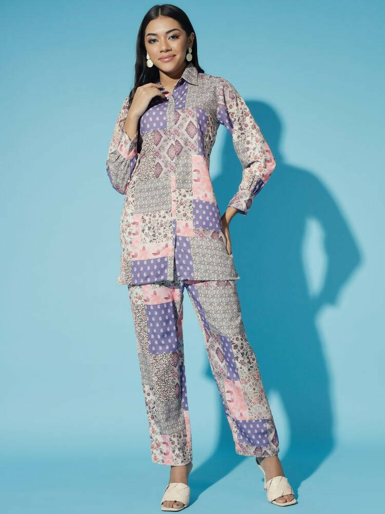 Myshka Women Multi-Printed Bling & Sparkly Co-Ords | Grocsy