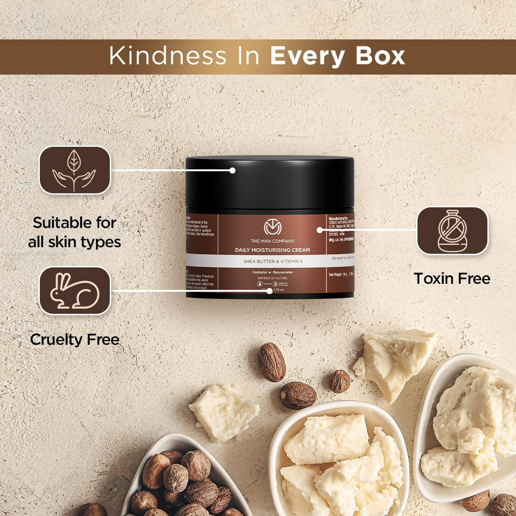 The Man Company Non-Sticky Daily Moisturizing Cream For Dry Skin | Grocsy