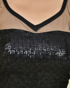 Amodini Designer Studio Half Net Black Sleeveless Padded Blouse | Grocsy