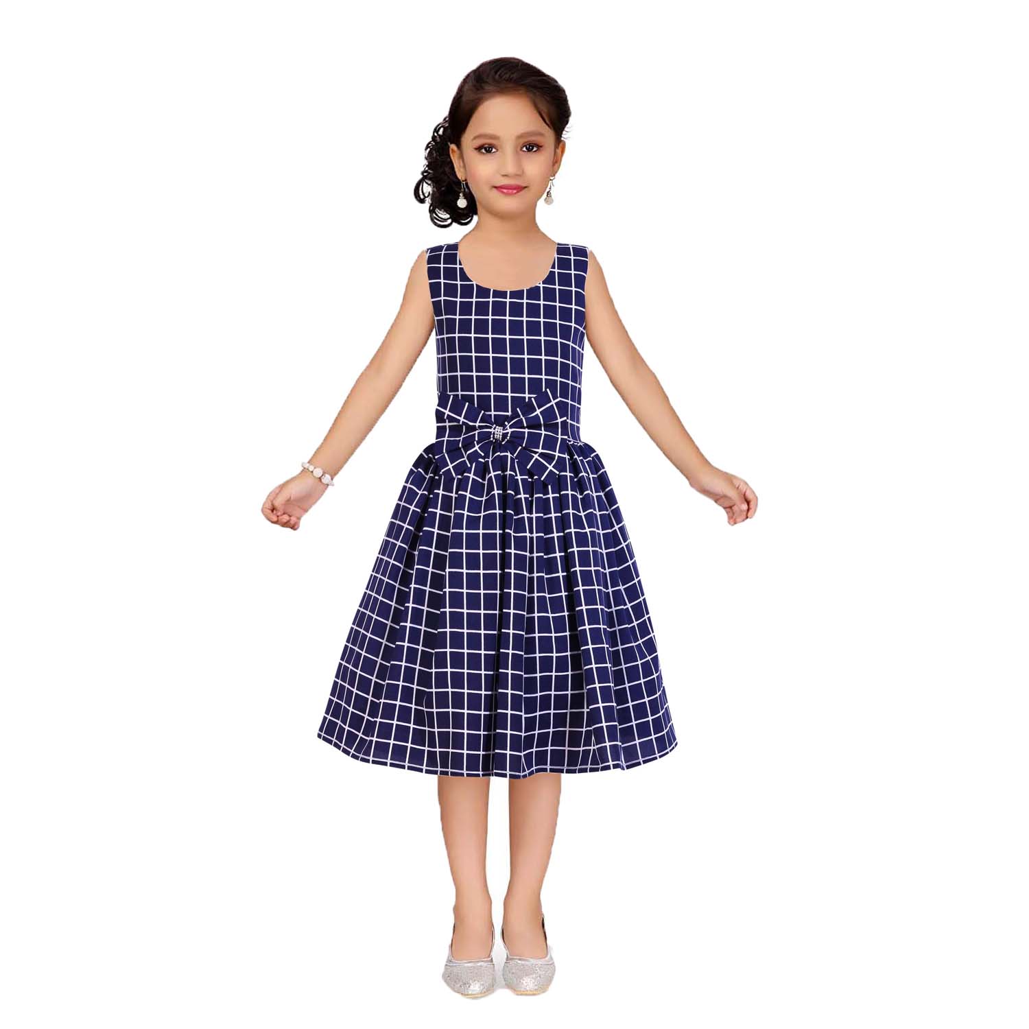 Asmaani Kids Party Wear Stylish Dresses, Perfect for Parties, Functions & Vacations - Navy Blue | Grocsy