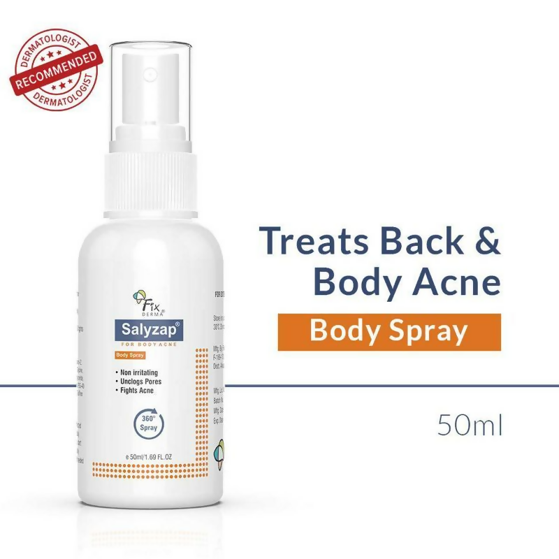 Fixderma 2% Salicylic Acid Salyzap Body Acne Spray | Grocsy