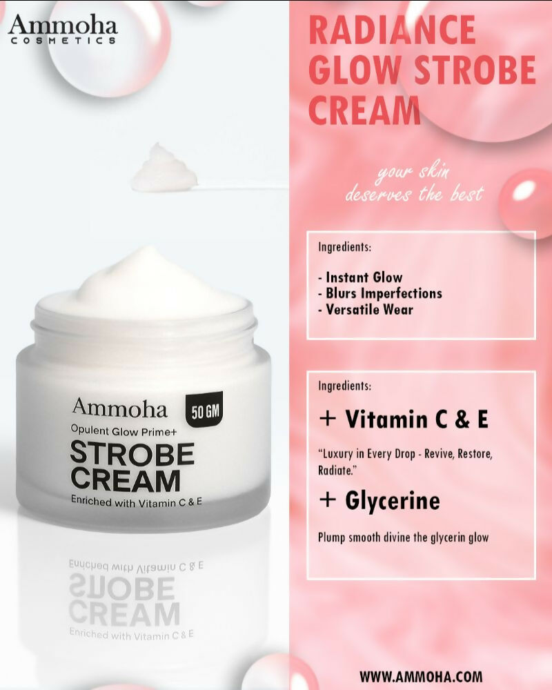 Ammoha Cosmetics Opulent Glow Illuminating Strobe Cream with Vitamin C | Grocsy