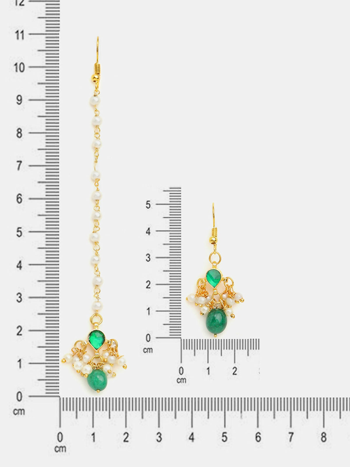 Ruby Raang Handcrafted Kundan Studded Earring With A Maang Tikka | Grocsy