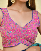 Amodini Designer Studio Floral Position Print Women Pink Blouse | Grocsy
