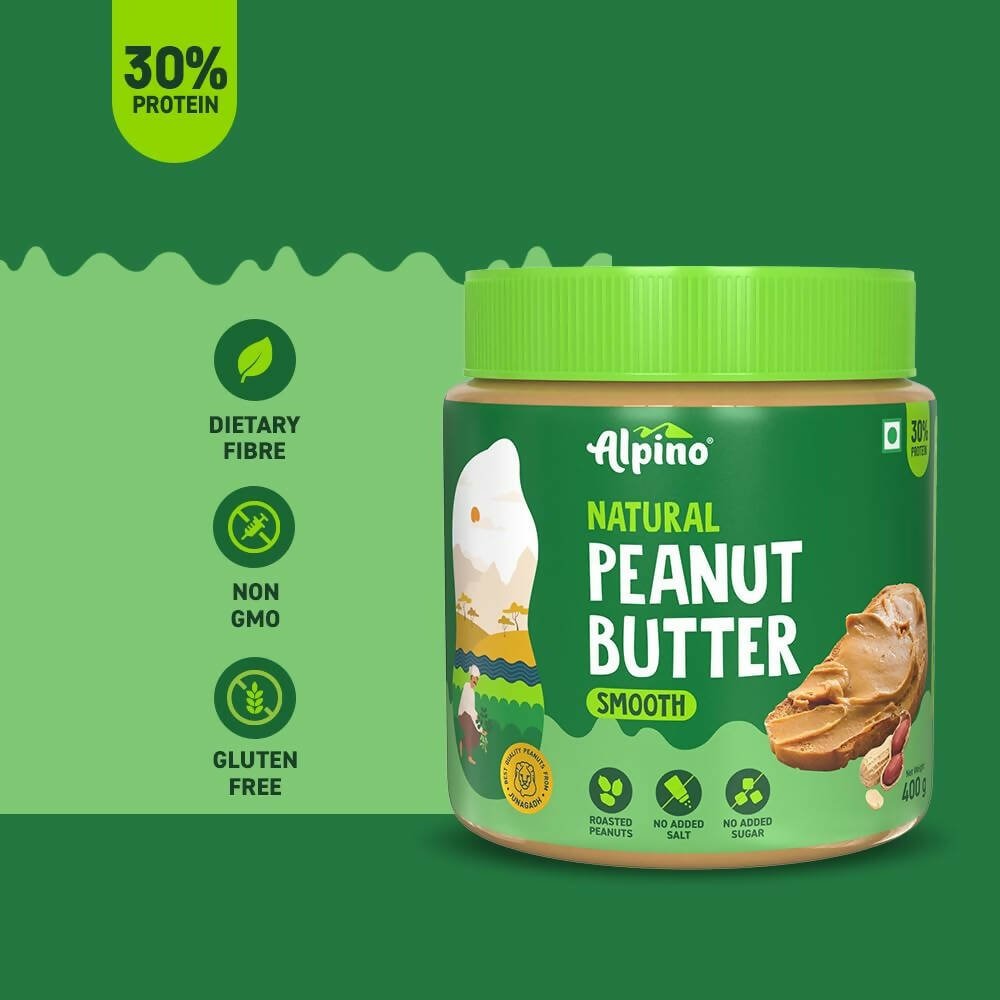 Alpino Natural Peanut Butter Smooth Unsweetened | Grocsy