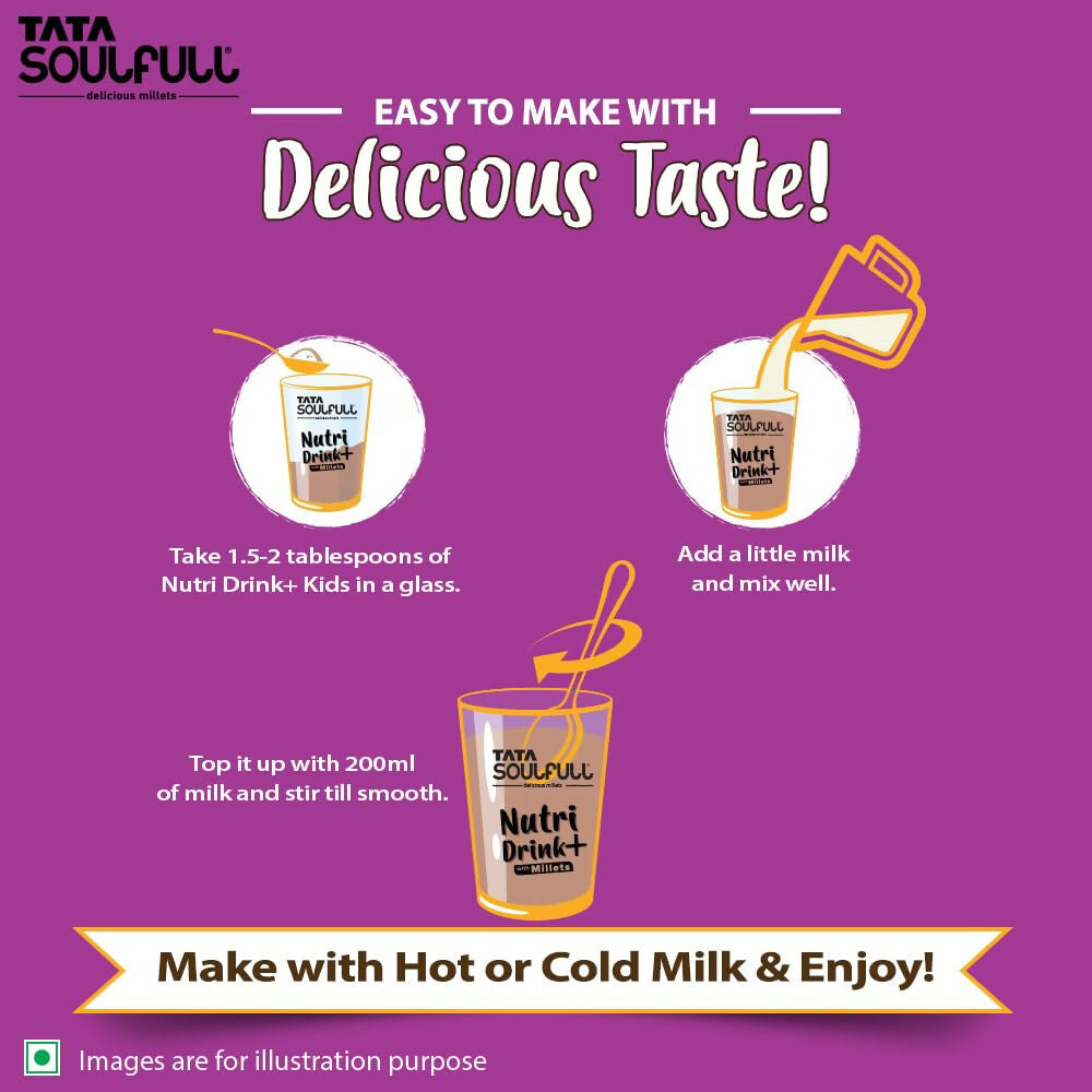 Tata Soulfull Nutri Drink+ For Kids With Millets - Chocolate Brownie Flavor | Grocsy