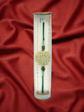 NVR Men Green Stone-Studded Rakhi With Roli Chawal & Chocolate | Grocsy