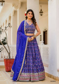 Wedding Partywear Royal Blue Slim Georgette Lehengha Choli With Dupata - Agnidhara | Grocsy