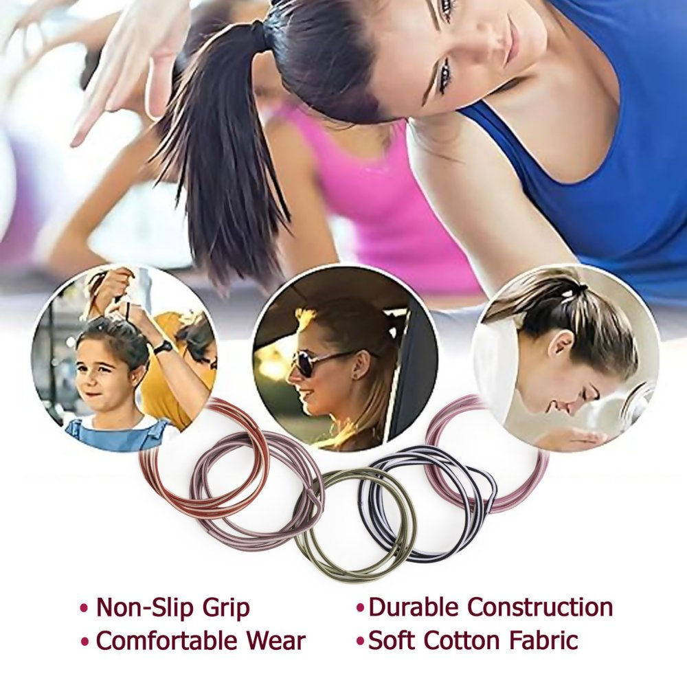 Bronson Professional Elastic Hair Rubber Bands Hair Ties Soft Stretchable Twin Colour | Grocsy