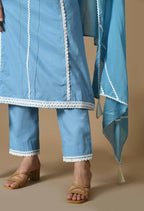 Joban Fashion L.Blue Cotton Kurta Set | Grocsy