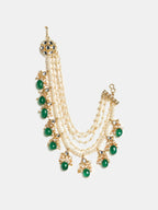 Ruby Raang Green Emerald Gold Plated Kaan Chain | Grocsy