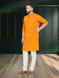 Even Apparels Men's Pure Cotton Yellow Kurta | Grocsy