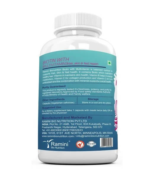 Ramini Bio Nutrition Biotin With Multivitamins Veg Capsules | Grocsy