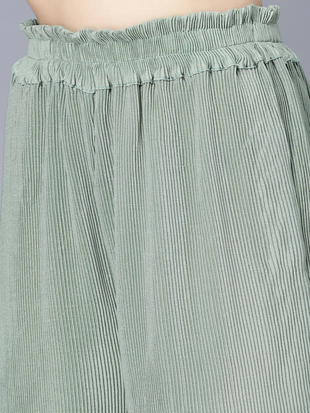 Myshka Women Green Top with Palazzos | Grocsy