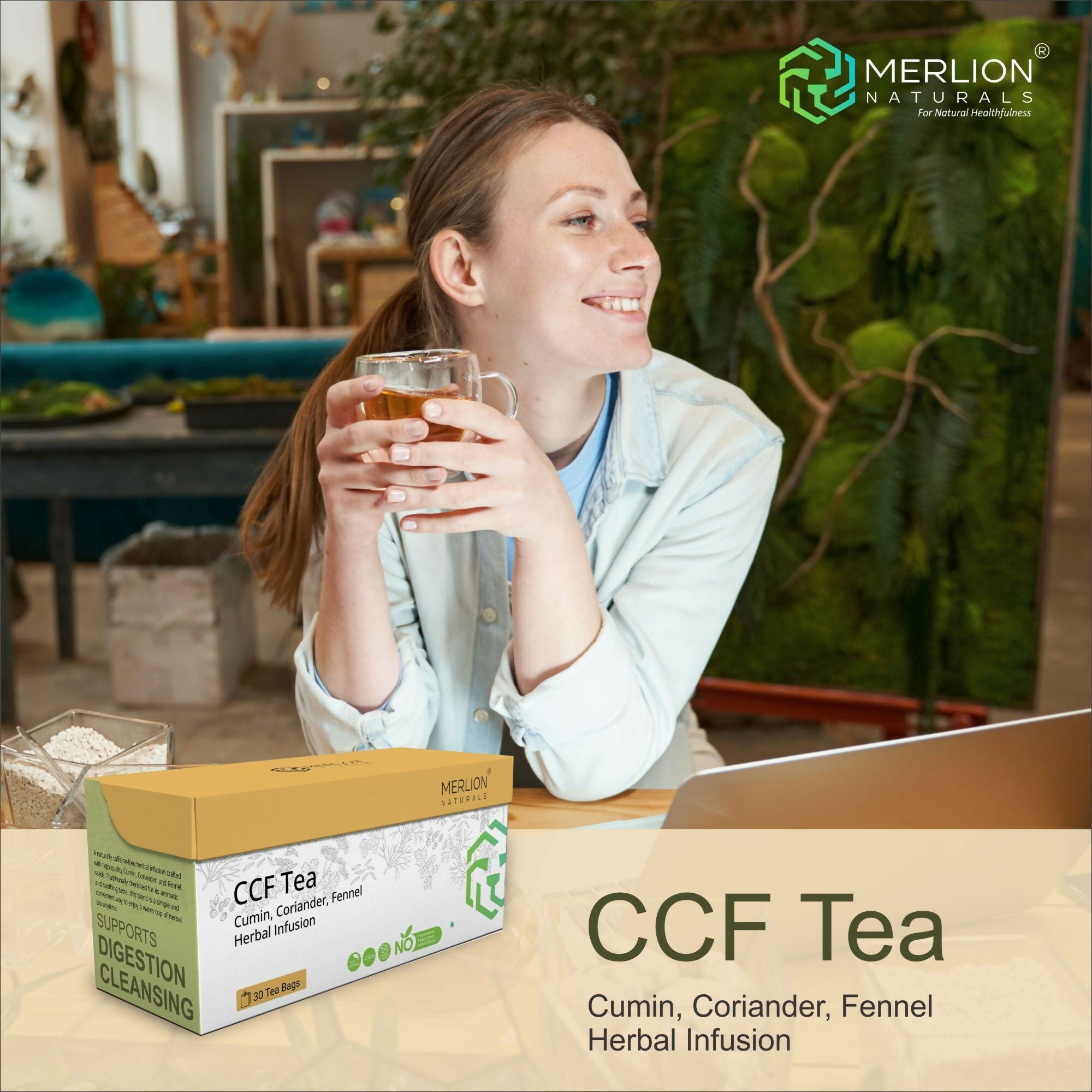 Merlion Naturals CCF Tea (Cumin, Coriander and Fennel Tea Bag) | Grocsy