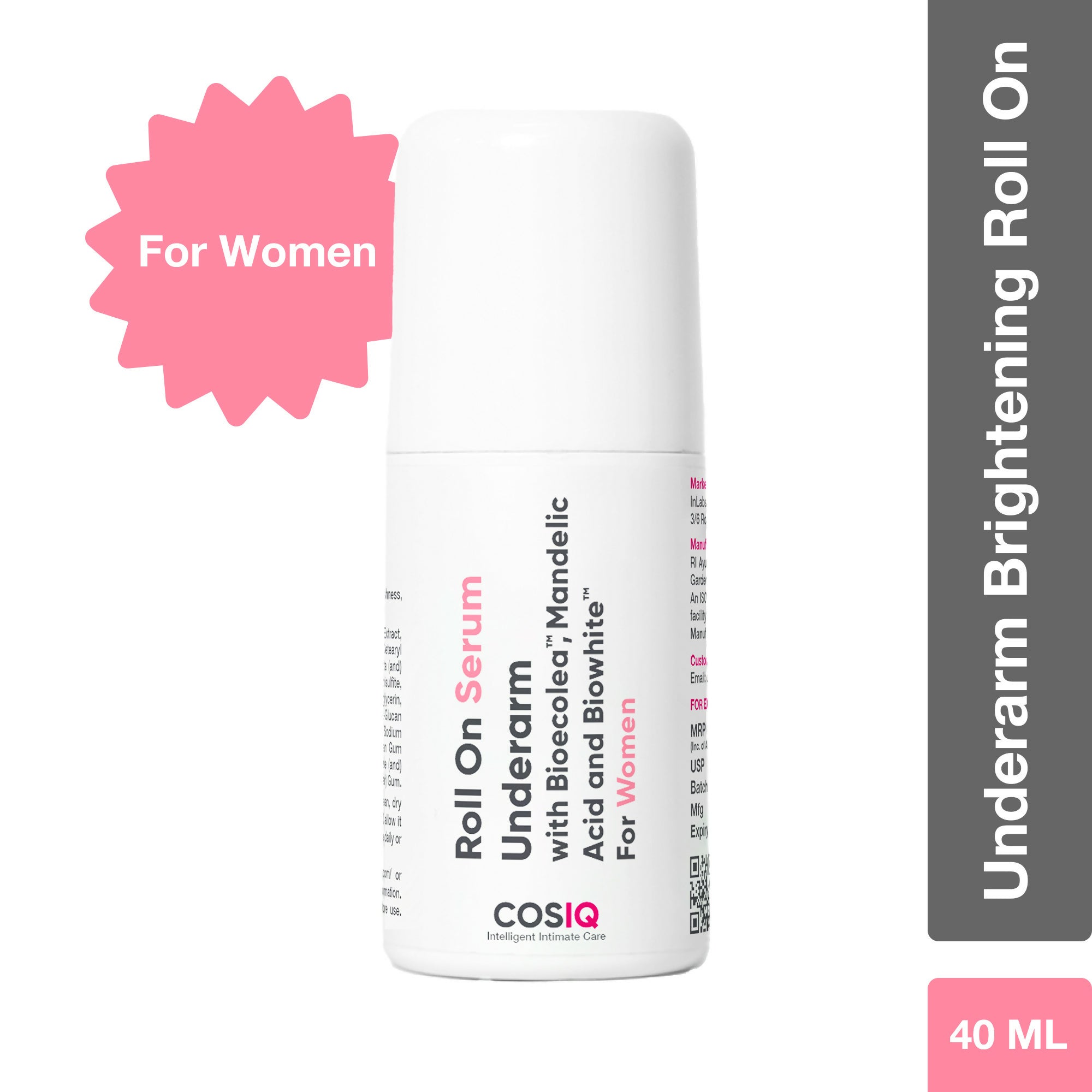Cos-IQ Brightening Underarm Roll On Serum For Women, With Bioecolea, Mandelic Acid and Bio White | Grocsy