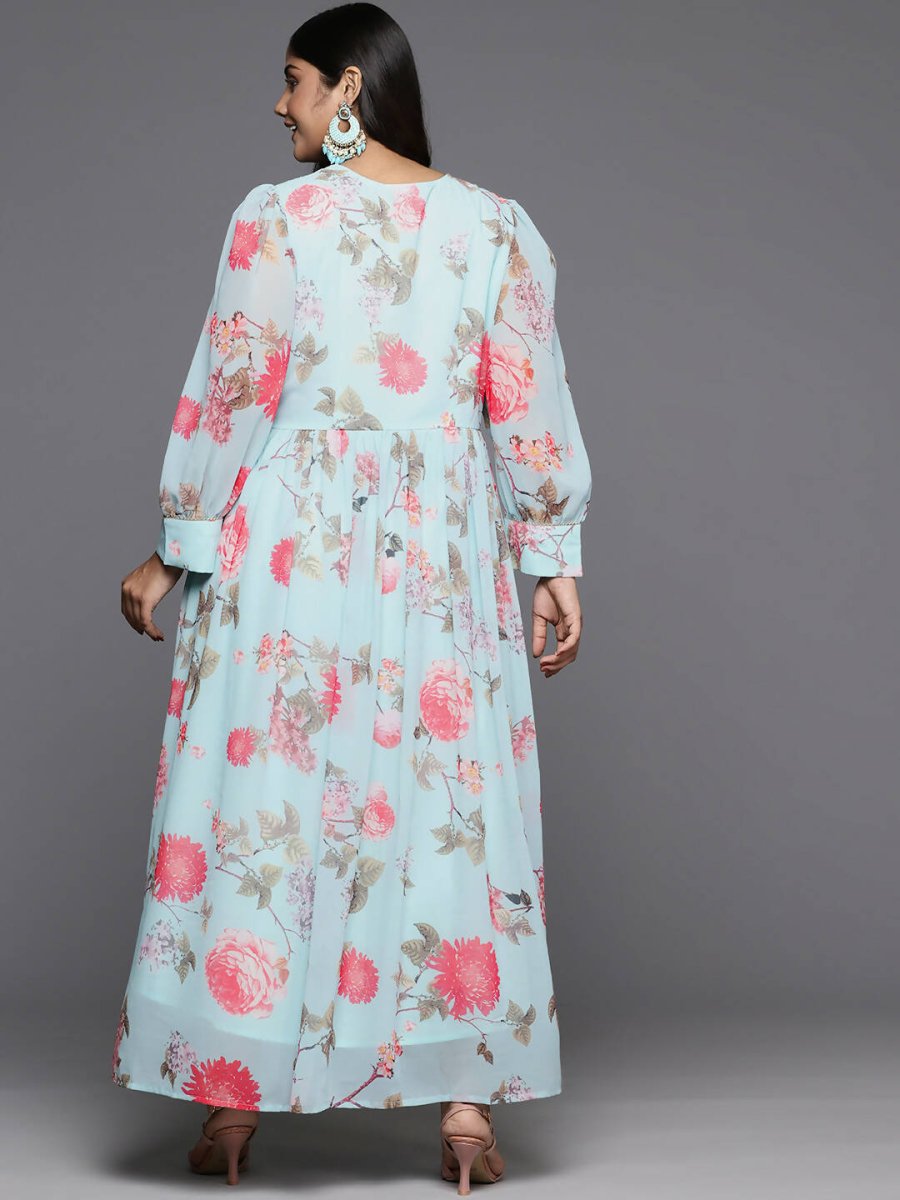 Ahalyaa Women's Traditional wear Ethnic Dress - Blue | Grocsy