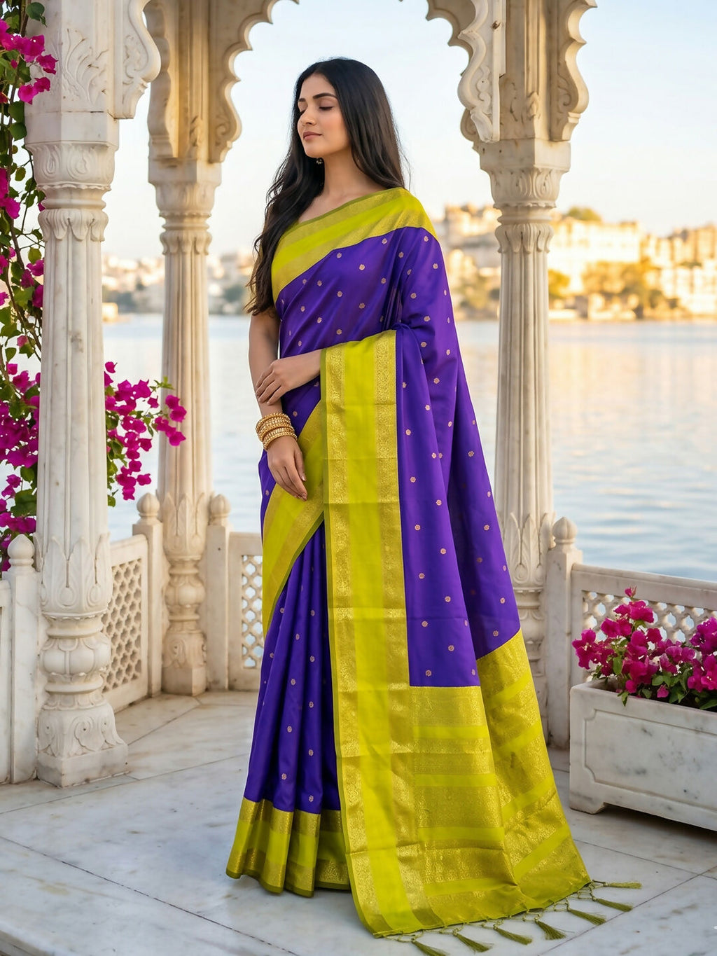 Shree Shyam Fashion Navy Blue Silk Blend Saree | Grocsy