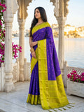Shree Shyam Fashion Navy Blue Silk Blend Saree | Grocsy