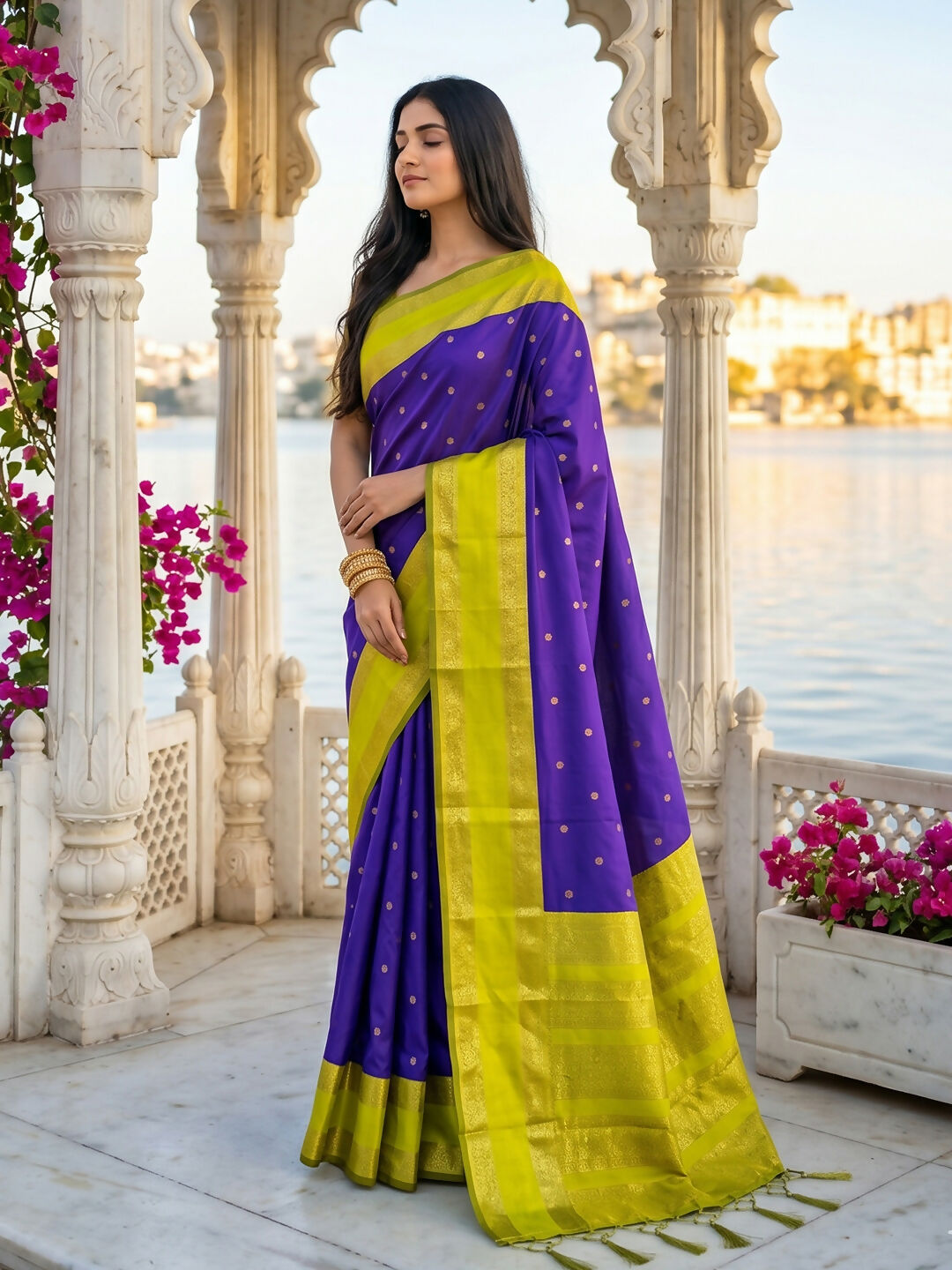 Shree Shyam Fashion Navy Blue Silk Blend Saree | Grocsy