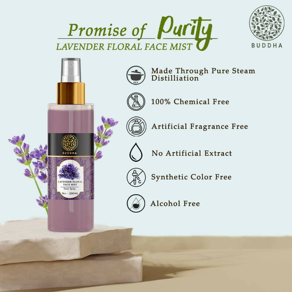 Buddha Natural Lavender Facial Mist Toner - For Instant Glow and Hydration Men & Women | Grocsy