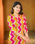Aayaa Pure Muslin printed Kurti & Pant - Multi Color | Grocsy