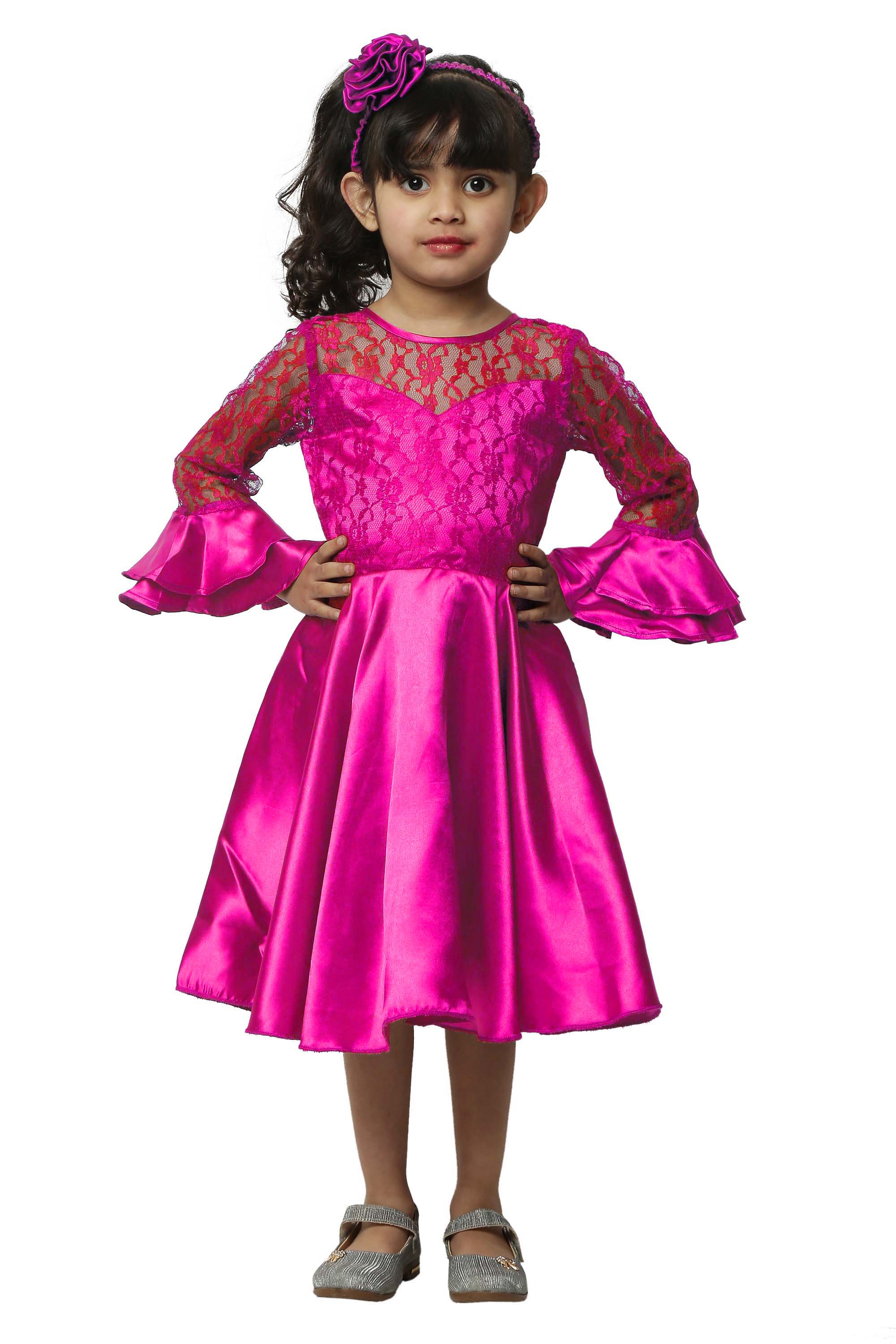 Asmaani Kids Party Wear Stylish Dresses, Perfect for Parties, Functions & Vacations - Pink | Grocsy