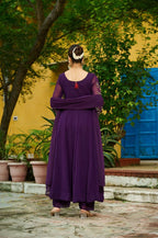 Joban Fashion Purple Readymade Kurta Set With Sequence embroidery Work | Grocsy