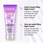 L'Oreal Paris Hyaluron Moisture Hydra Filling Night Cream Hair | Grocsy
