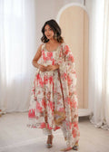 Teeya Creation Crea Pure Muslin Silk Digital Print Traditional Wear Long Gown | Grocsy
