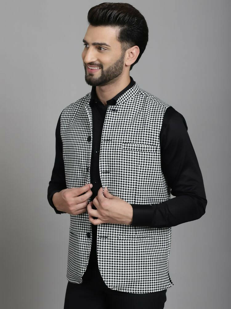 Even Apparels Nehru Jacket With Welt Pockets - Multi | Grocsy