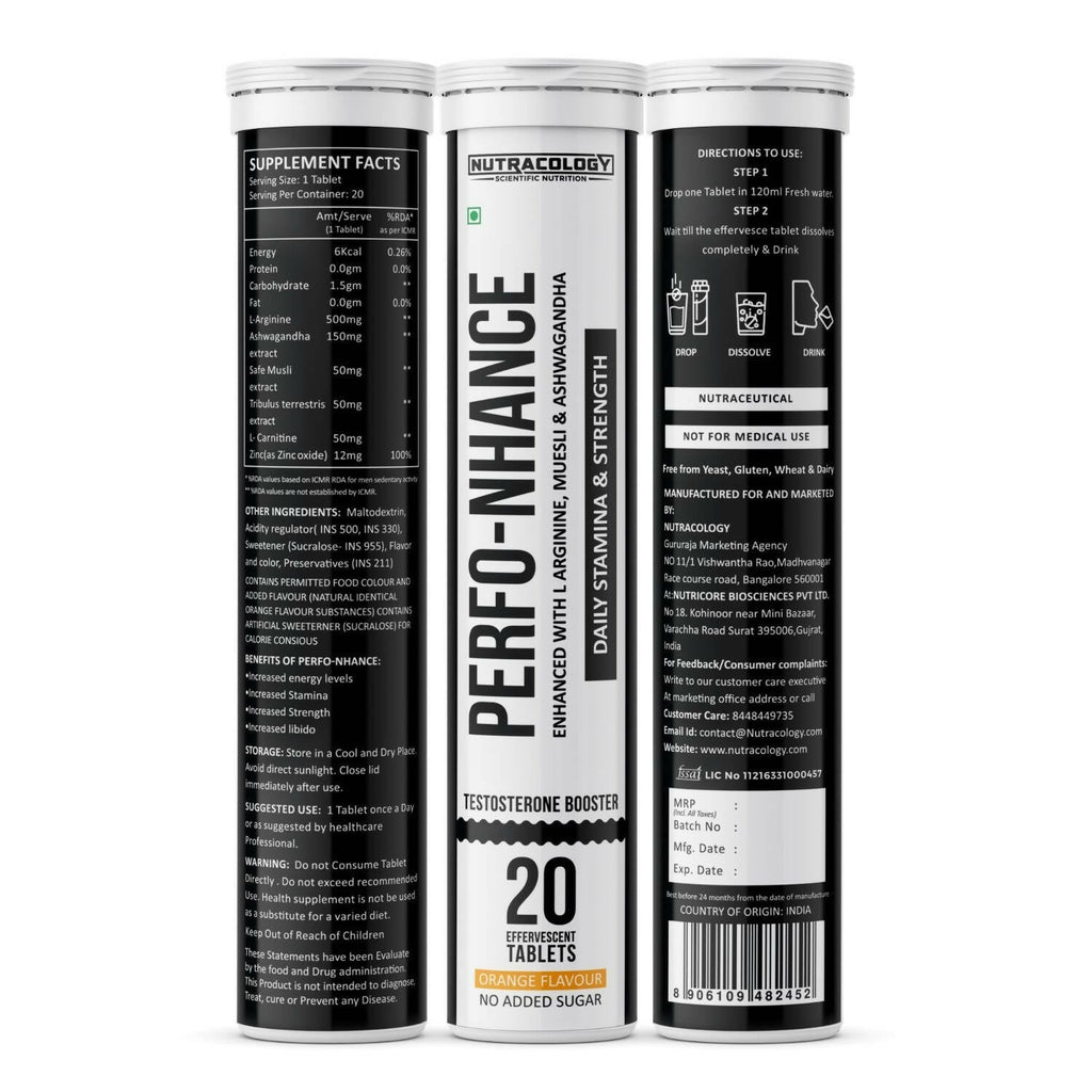 Nutracology Perfo-nhance Testosterone Booster For Strength, Endurance Tablets | Grocsy