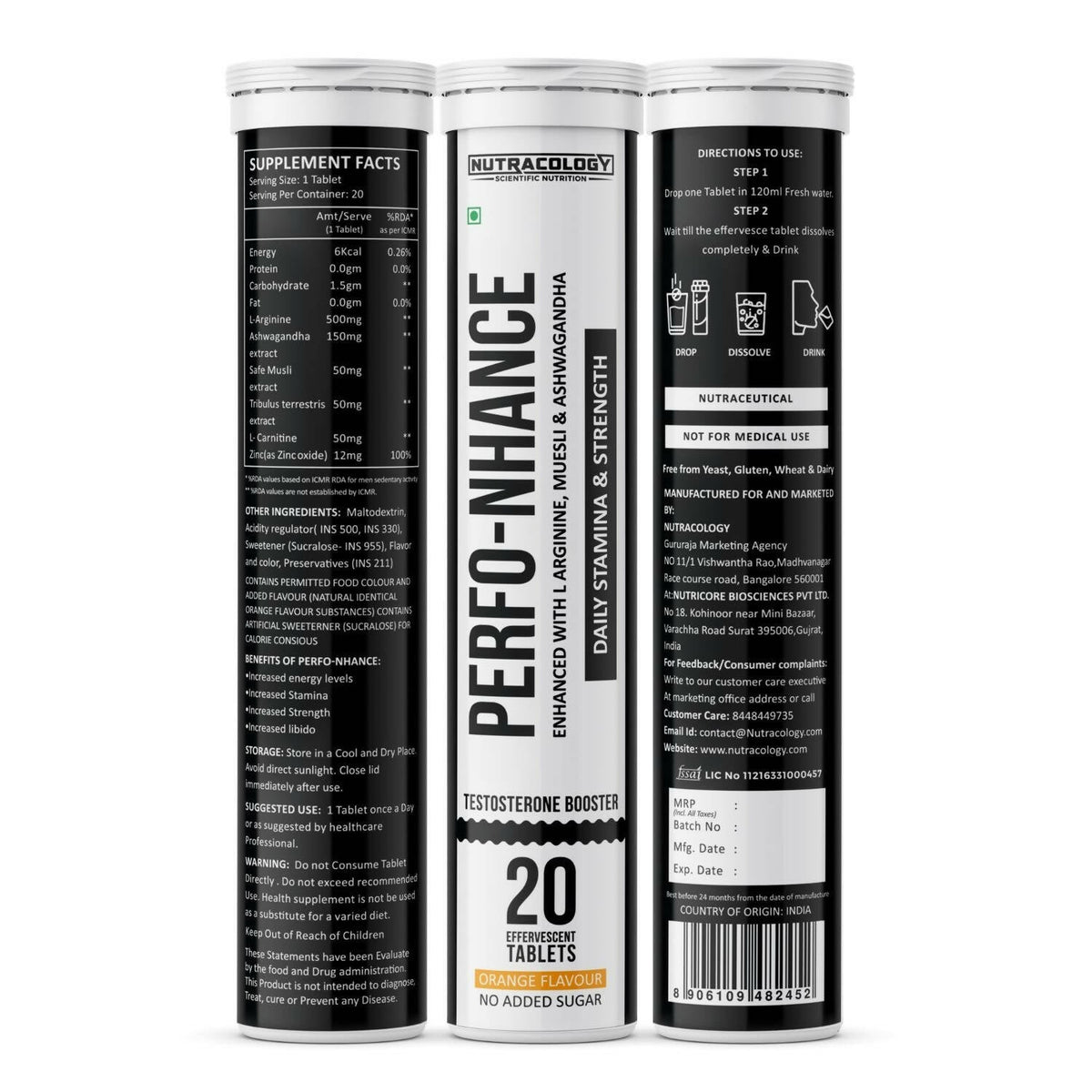 Nutracology Perfo-nhance Testosterone Booster For Strength, Endurance Tablets | Grocsy